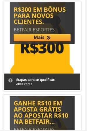 Betfair bônus de boas-vindas