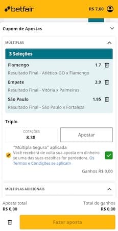 página de múltiplas Betfair