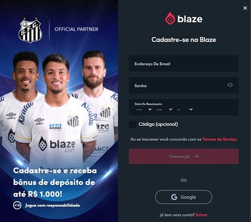 como fazer cadastro na blaze