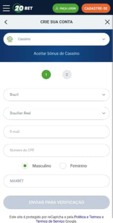 faça cadastro na 20bet com código promocional