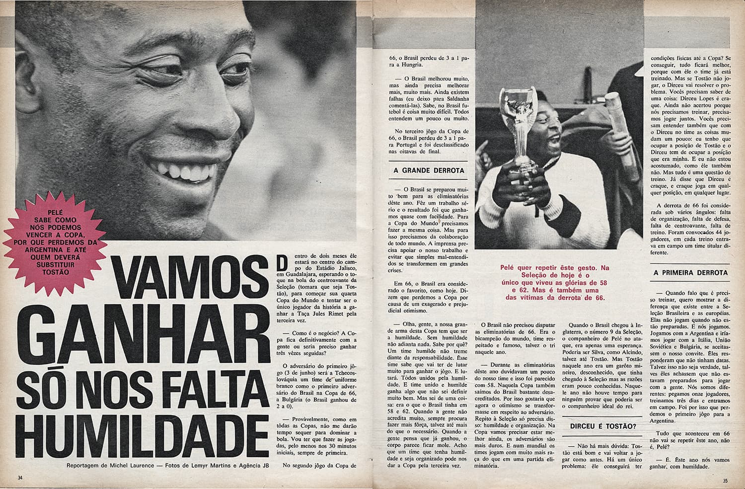 Pelé na edição número 1 de PLACAR, de 20 de março de 1970