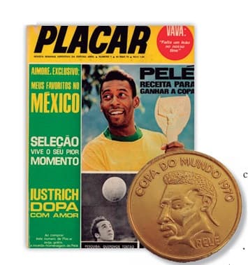 Capa da primeira PLACAR, de março de 1970, com efígie de Pelé