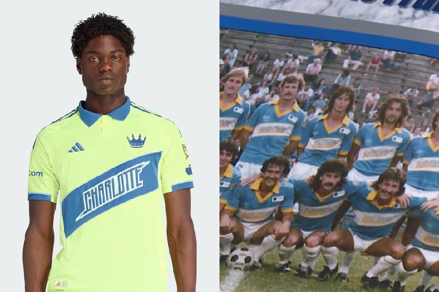 Camisa inspirada na equipe Carolina Lightnin’ que representava a cidade nacionalmente - Reprodução MLS