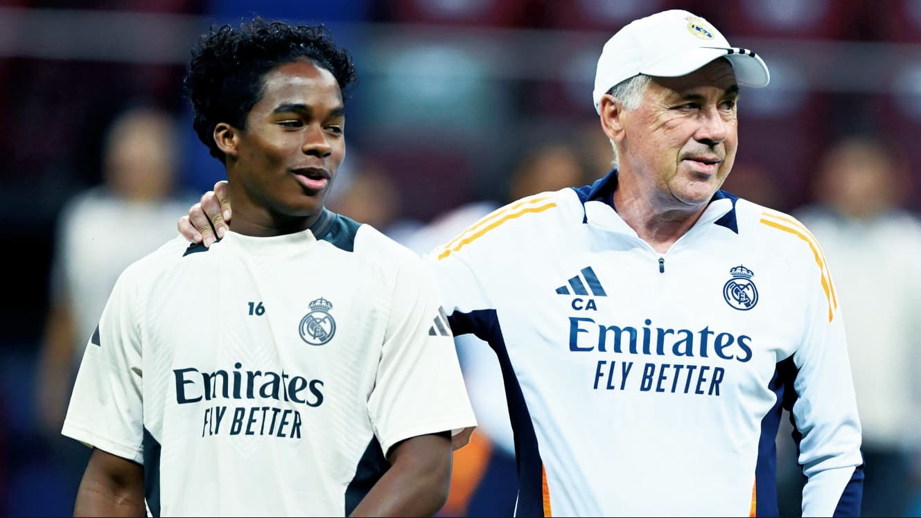 Endrick e Ancelotti: Carletto aconselhou pupilo a avaliar a hipótese de sair para jogar mais - Divulgação/Real Madrid