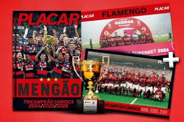 PLACAR lança pôster do Flamengo tricampeão carioca 2026; compre e baixe