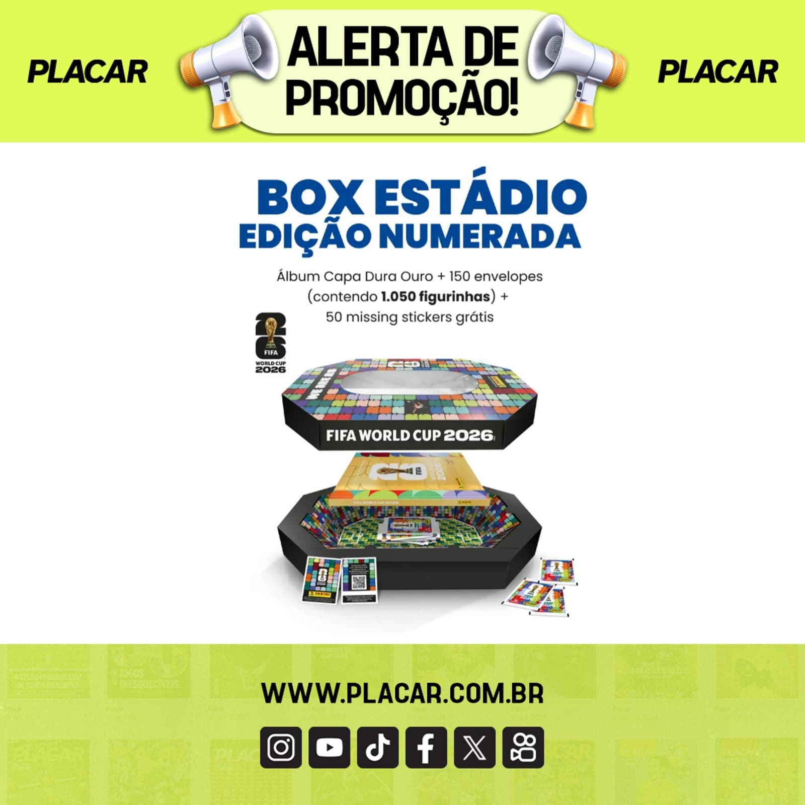 Edição de colecionador do álbum de figurinhas da Copa 2026 - PLACAR