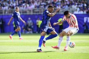 França x Paraguai pelas oitavas de final da Copa do Mundo em Nova Jersey (Alexandre Battibugli/PLACAR)