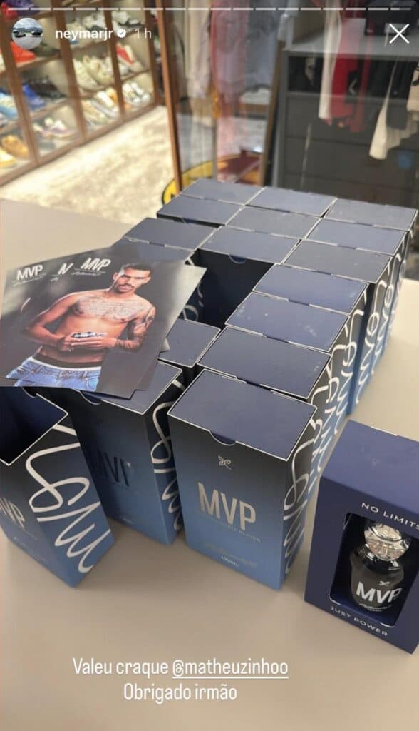 Neymar agradeceu Matheuzinho pelo envio dos perfumes (Instagram)