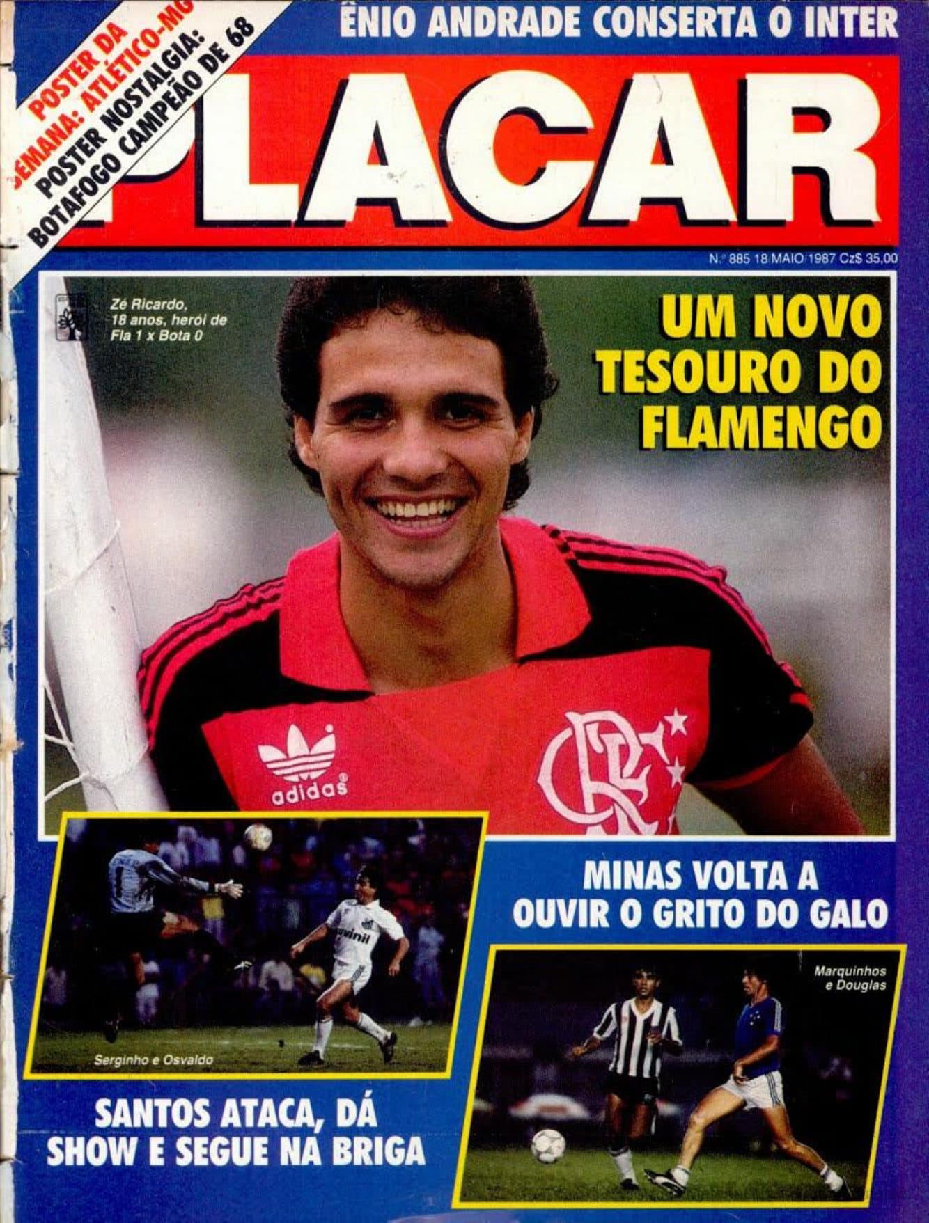 Capa da edição Um novo tesouro do Flamengo da revista PLACAR