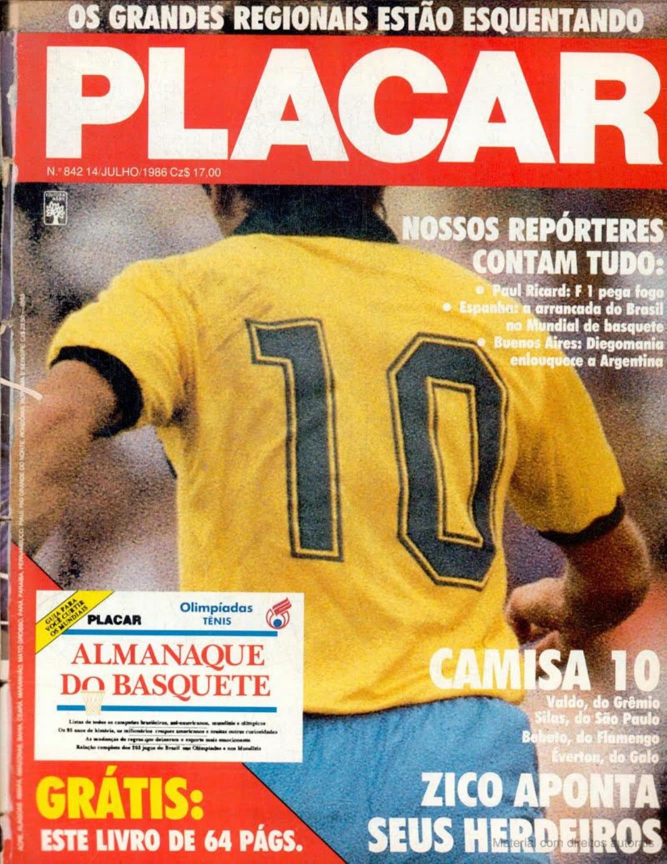 Capa da edição Zico aponta seus herdeiros da revista PLACAR