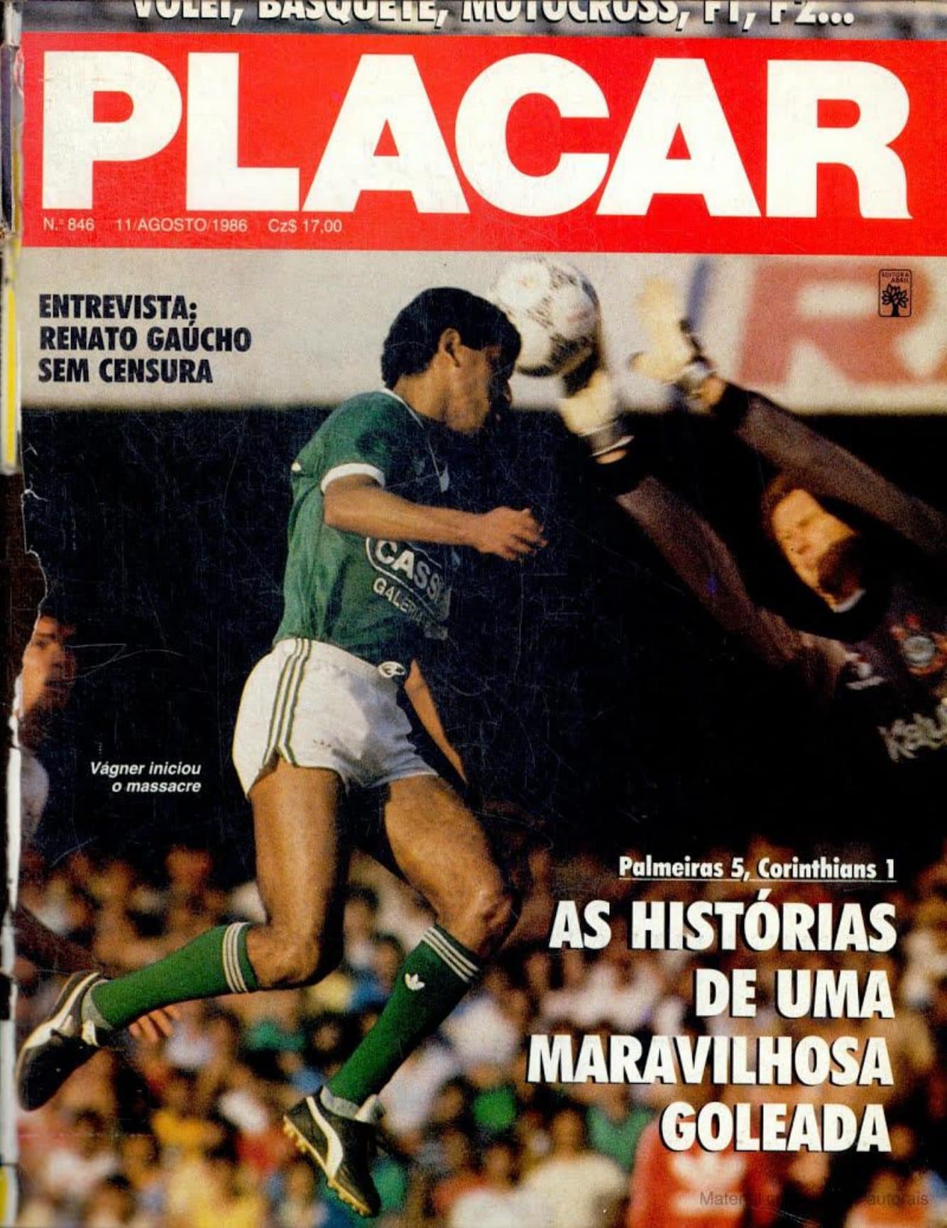 Capa da edição Palmeiras 5, Corinthians 1 da revista PLACAR