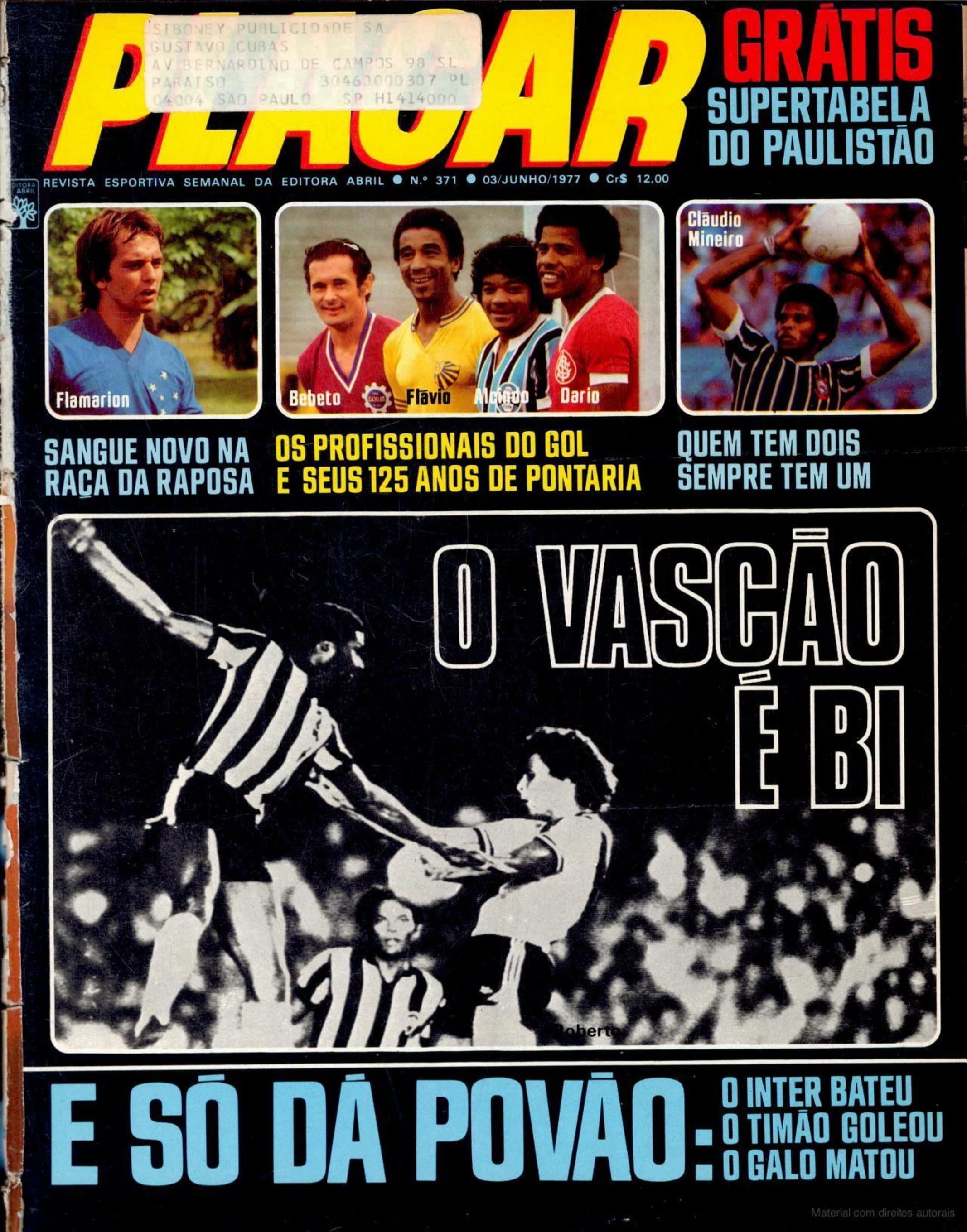 Capa da edição O Vascão é bi da revista PLACAR