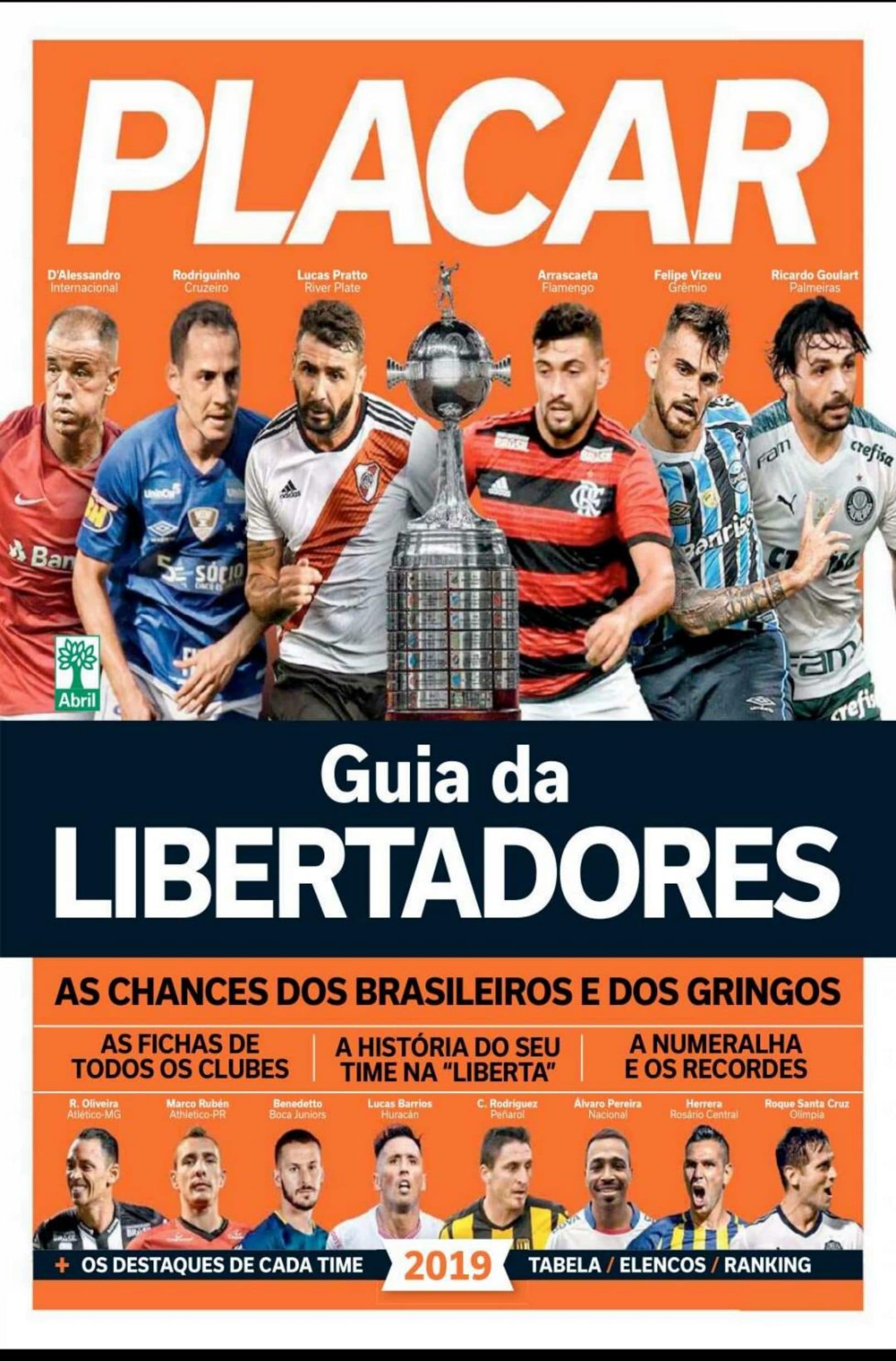 Capa da edição Guia da Libertadores da revista PLACAR