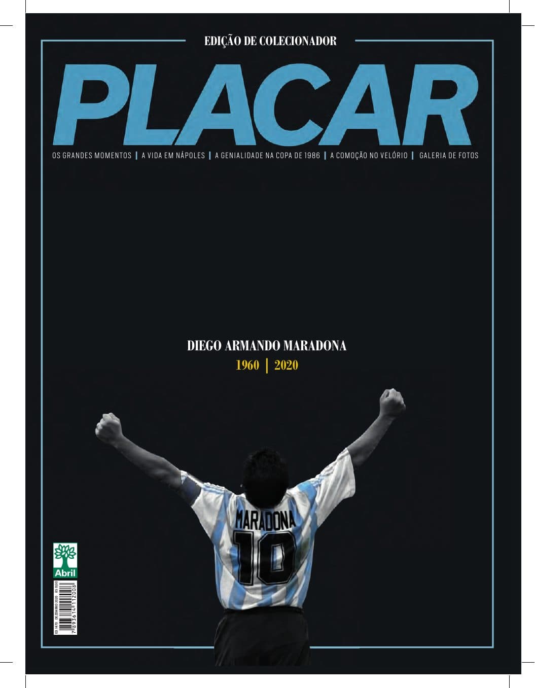 Capa da edição DIEGO ARMANDO MARADONA da revista PLACAR