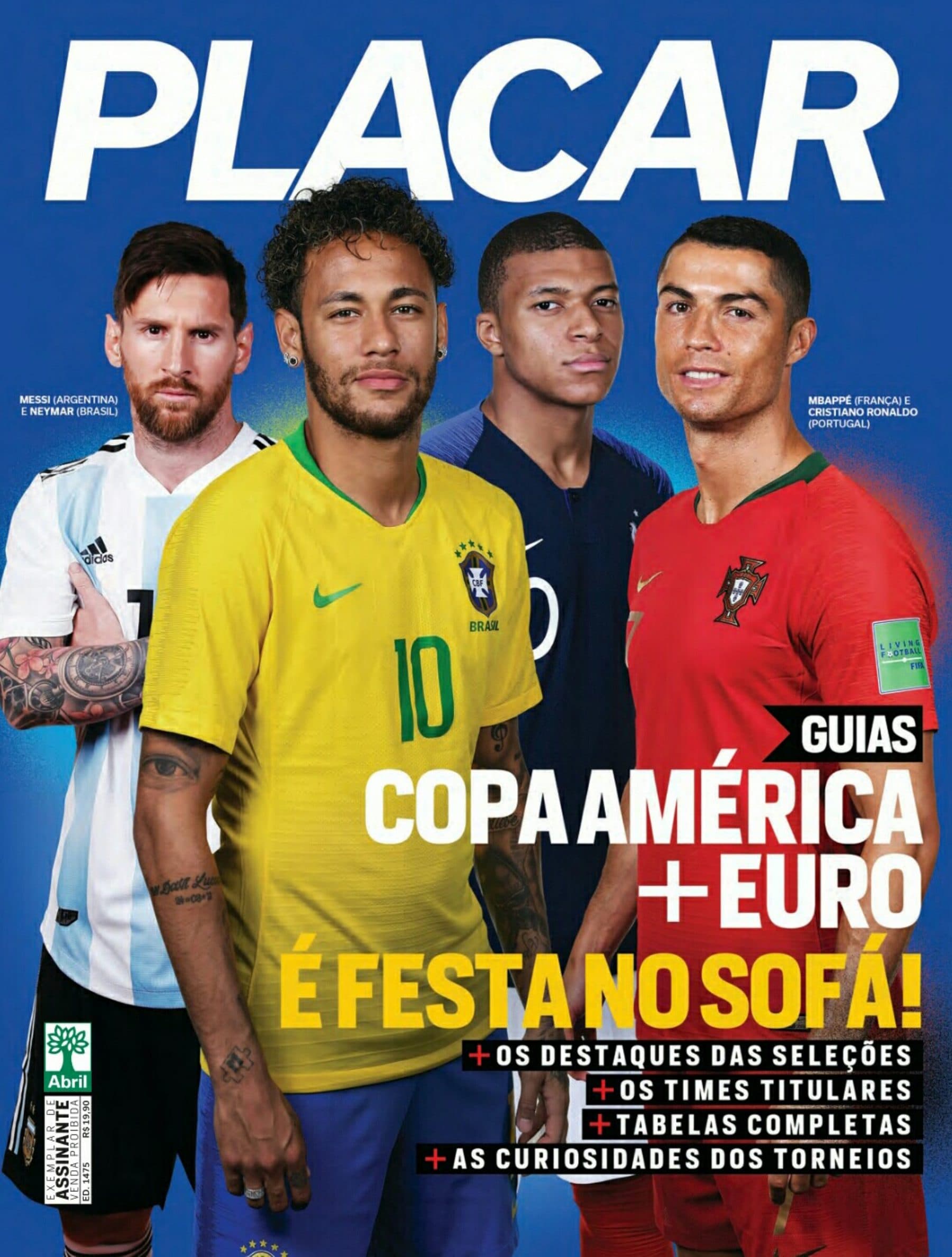Capa da edição Guia Copa América e Eurocopa da revista PLACAR