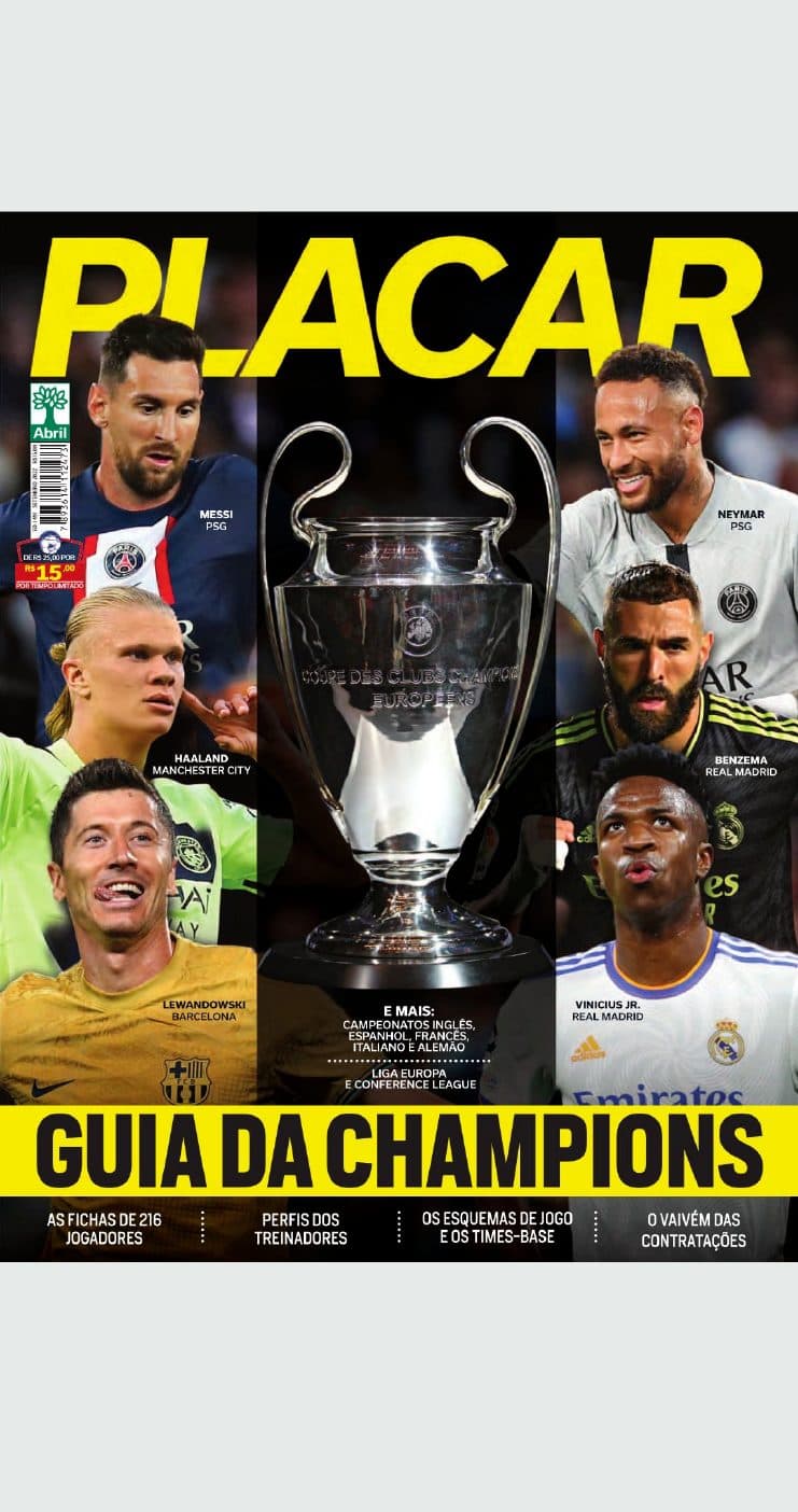 Capa da edição Guia da Champions da revista PLACAR