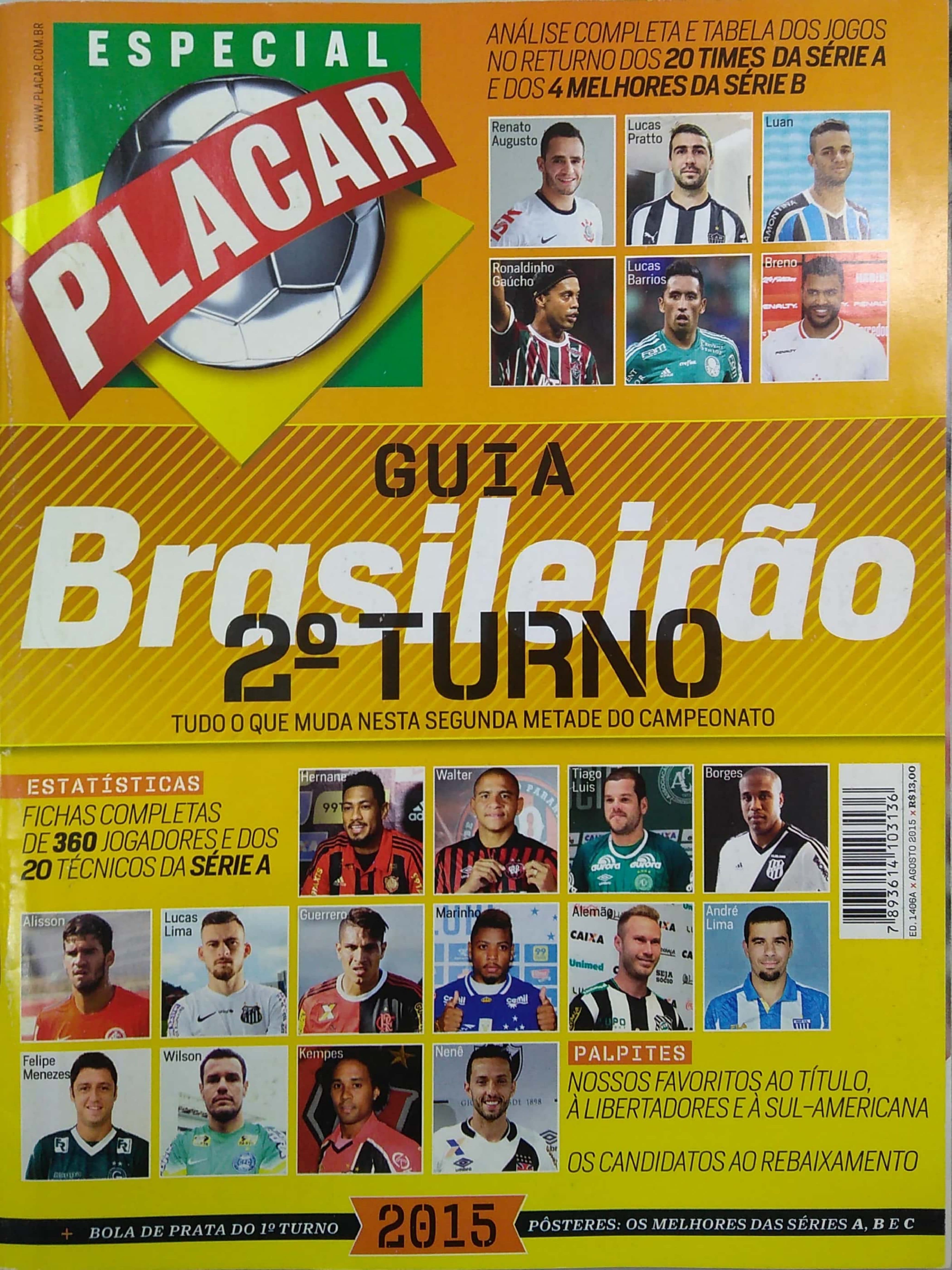 Capa da edição Guia Brasileirão 2015 2° Turno da revista PLACAR