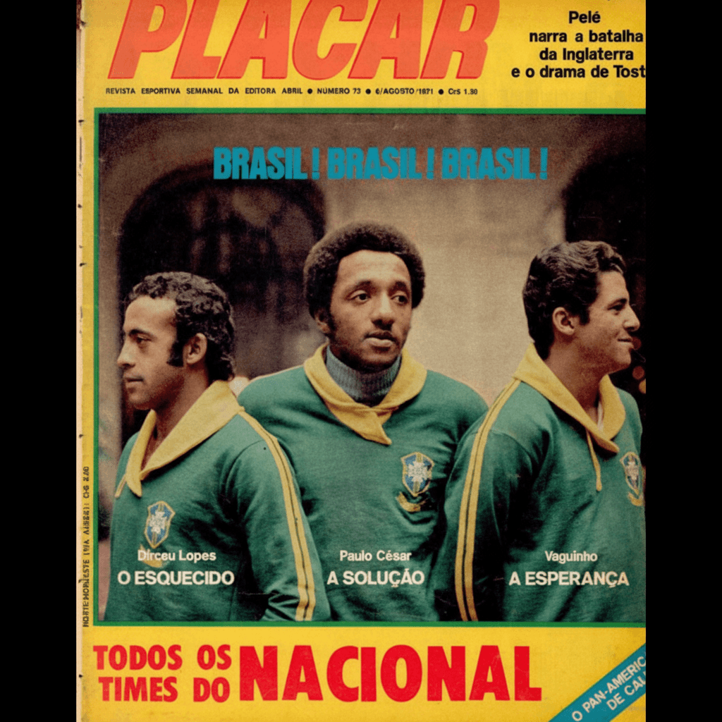 Capa da edição Pelé narra a batalha da Inglaterra e o drama de Tostão da revista PLACAR