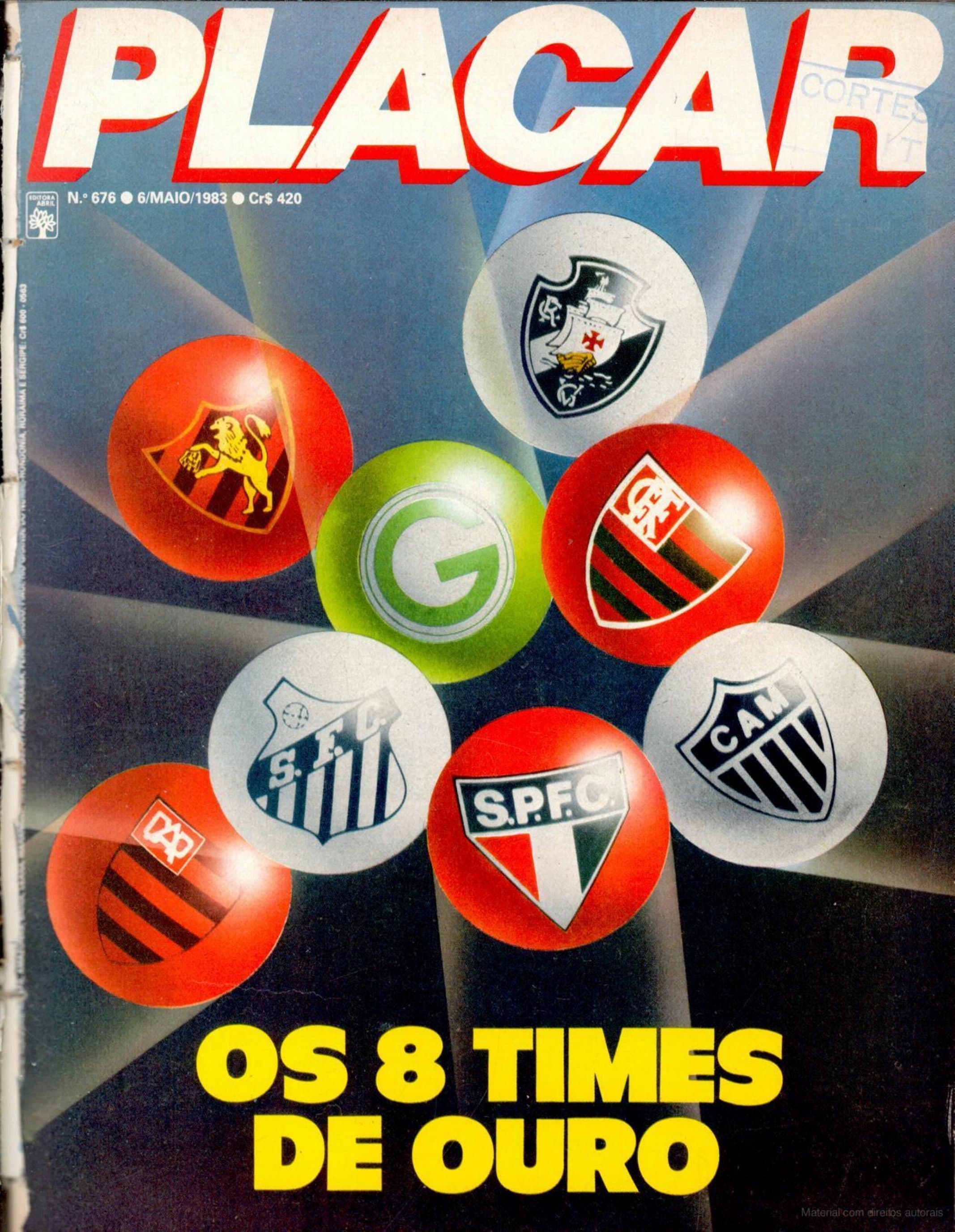 Capa da edição OS 8 TIMES DE OURO da revista PLACAR