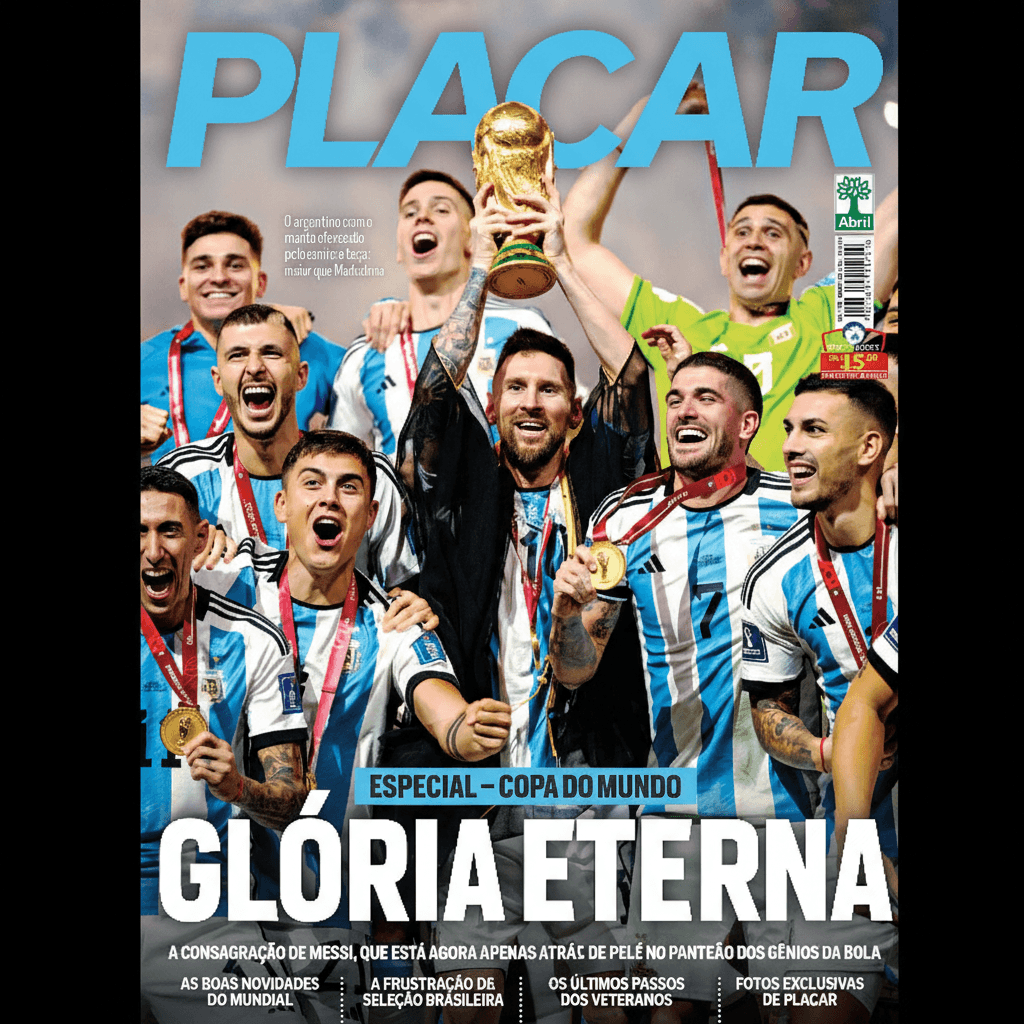 Capa da edição GLÓRIA ETERNA da revista PLACAR