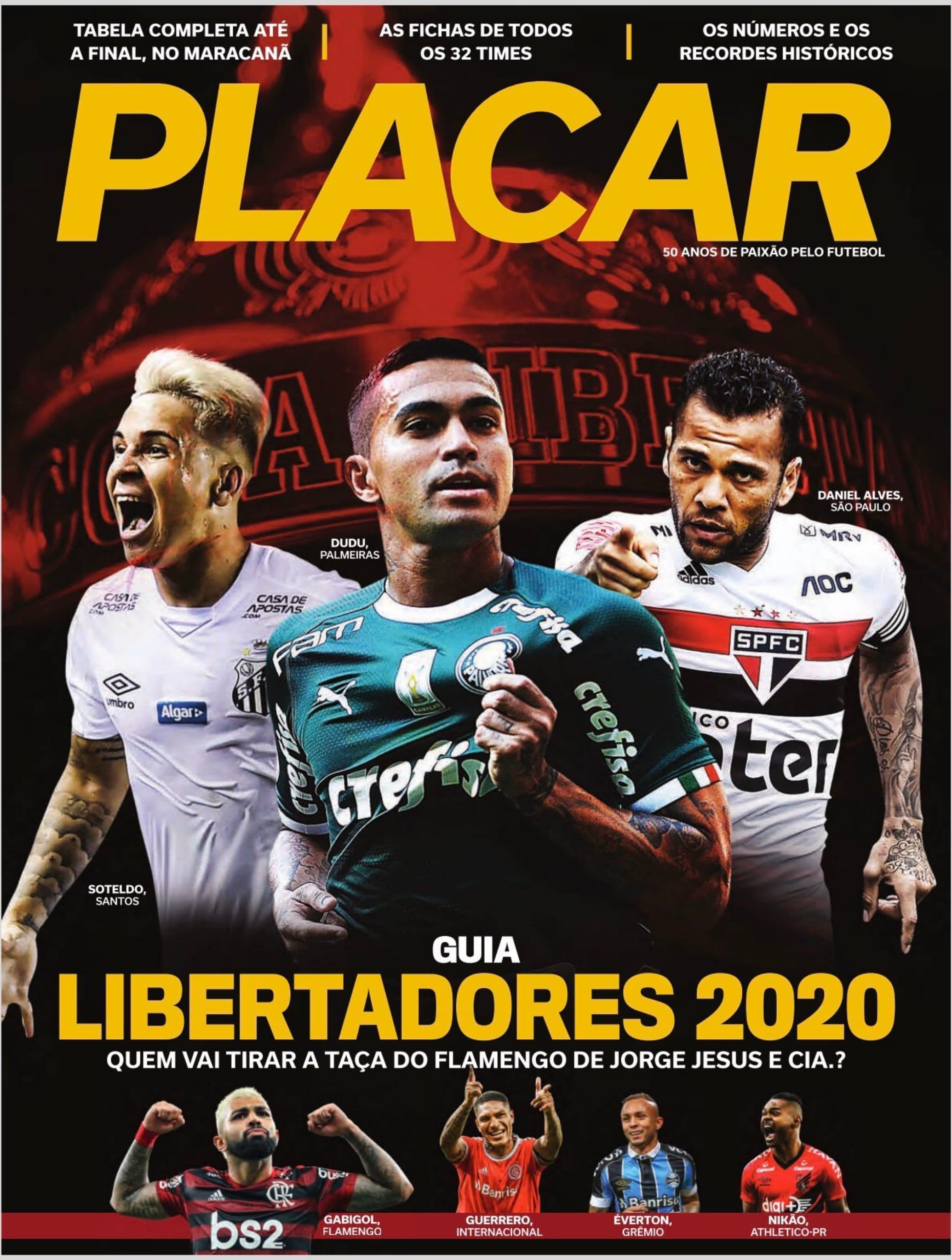 Capa da edição Guia da Libertadores da revista PLACAR