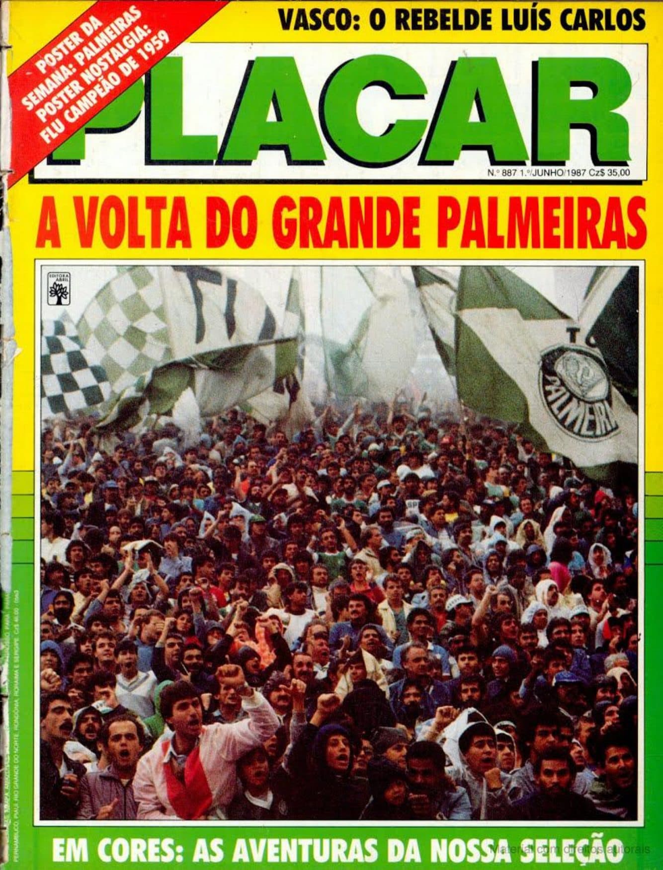 Capa da edição A Volta do Grande Palmeiras da revista PLACAR