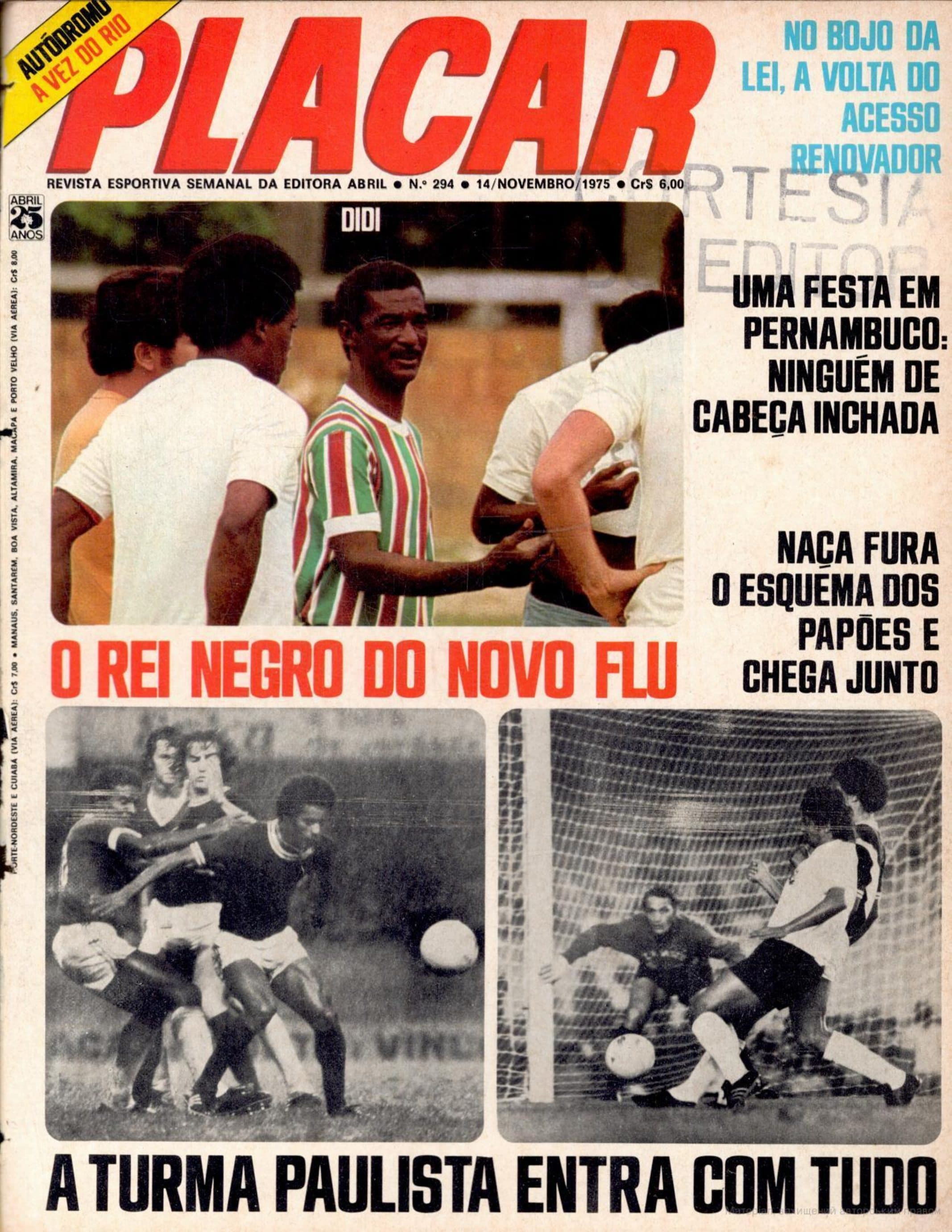 Capa da edição O REI NEGRO DO NOVO FLU da revista PLACAR