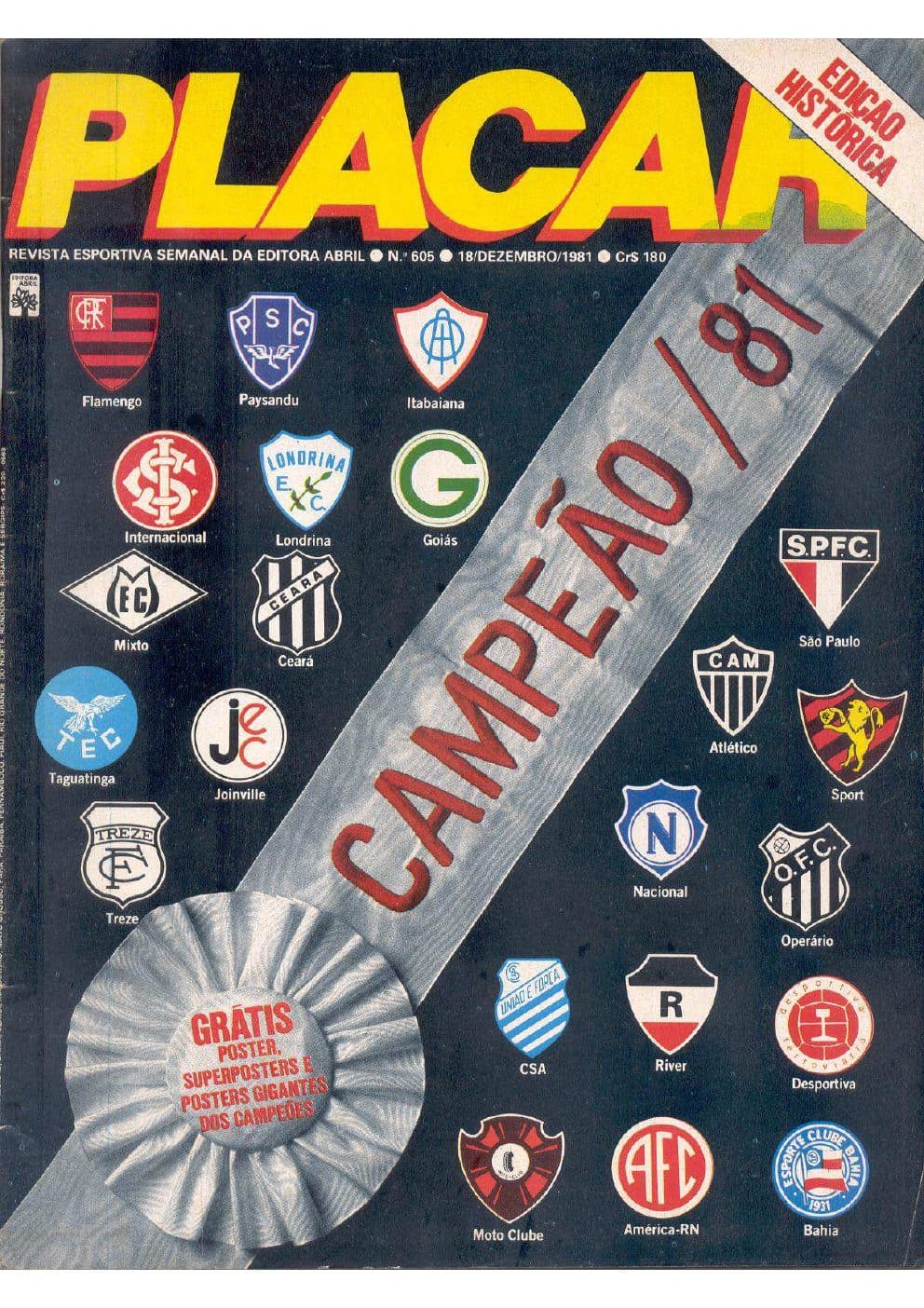 Capa da edição CAMPEÕES da revista PLACAR