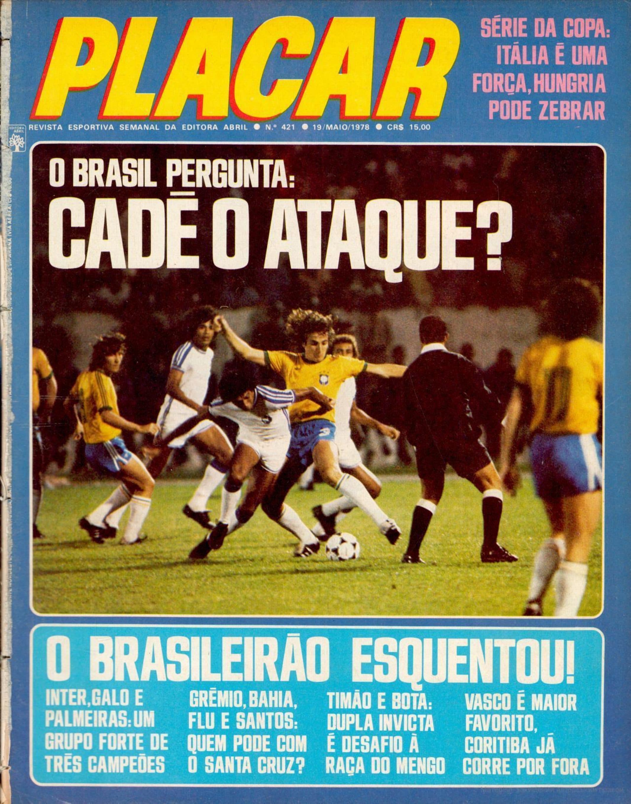 Capa da edição O Brasil pergunta: Cadê o ataque? da revista PLACAR