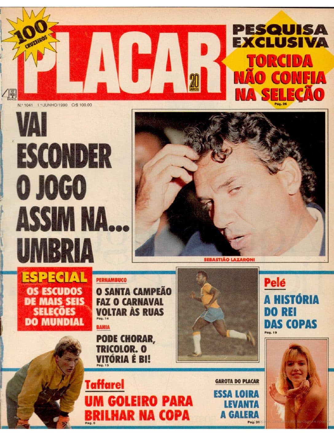 Capa da edição Vai esconder o jogo assim na... Úmbria da revista PLACAR