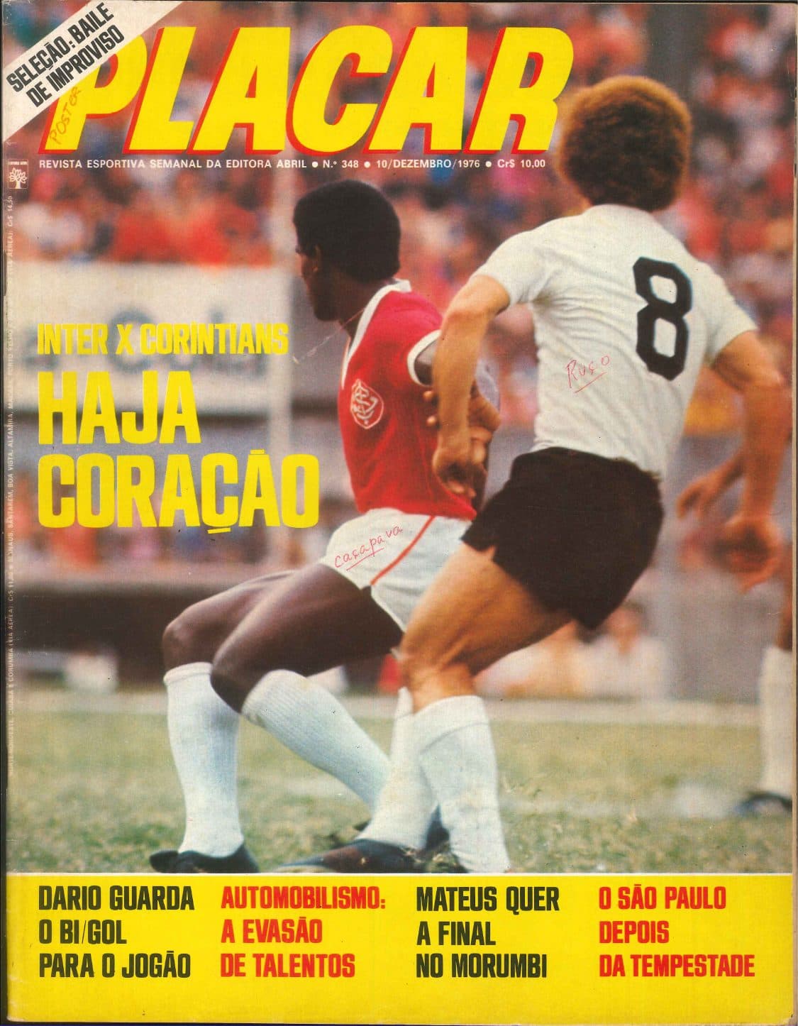 Capa da edição Inter x Corinthians: Haja Coração da revista PLACAR