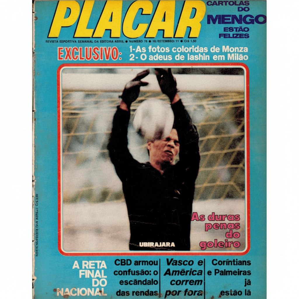 Capa da edição As duras penas do goleiro da revista PLACAR