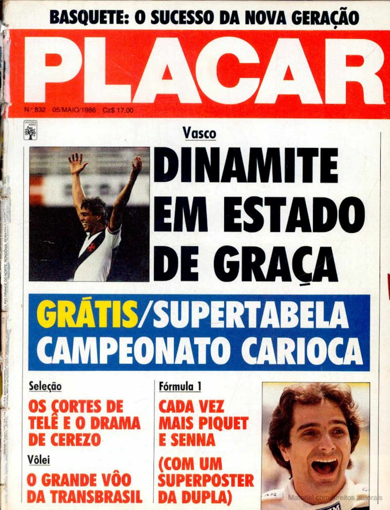 Capa da edição Vasco Dinamite Em Estado De Graça da revista PLACAR