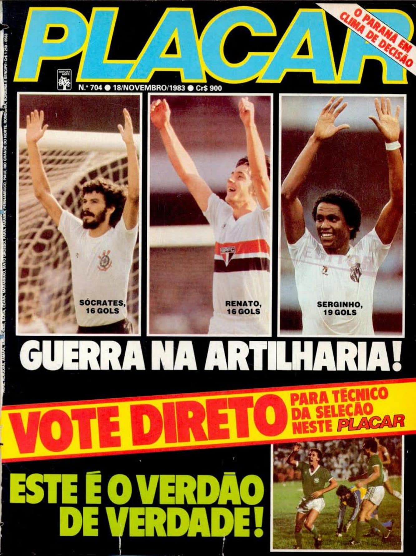 Capa da edição Guerra na Artilharia! da revista PLACAR