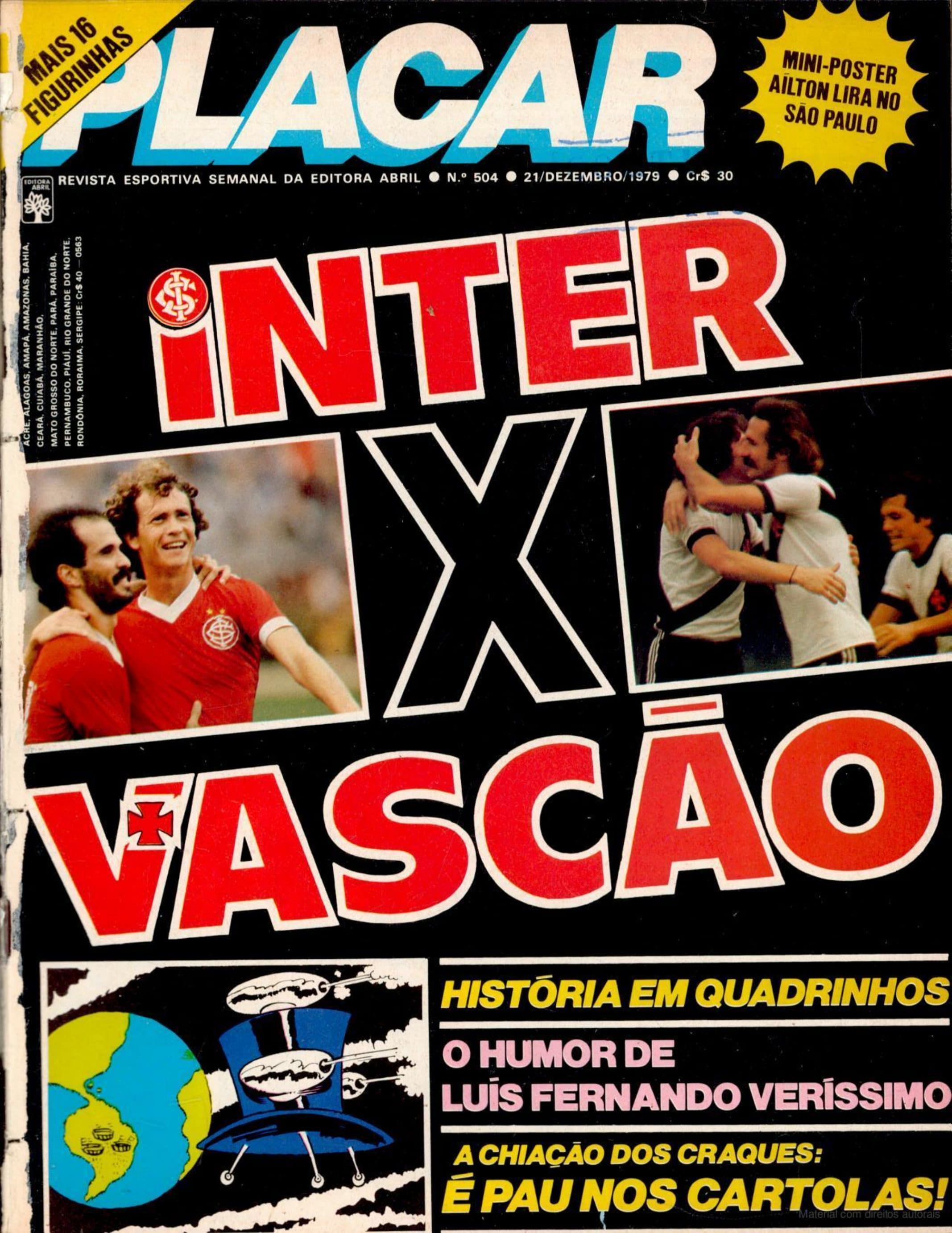 Capa da edição Inter x Vascão da revista PLACAR