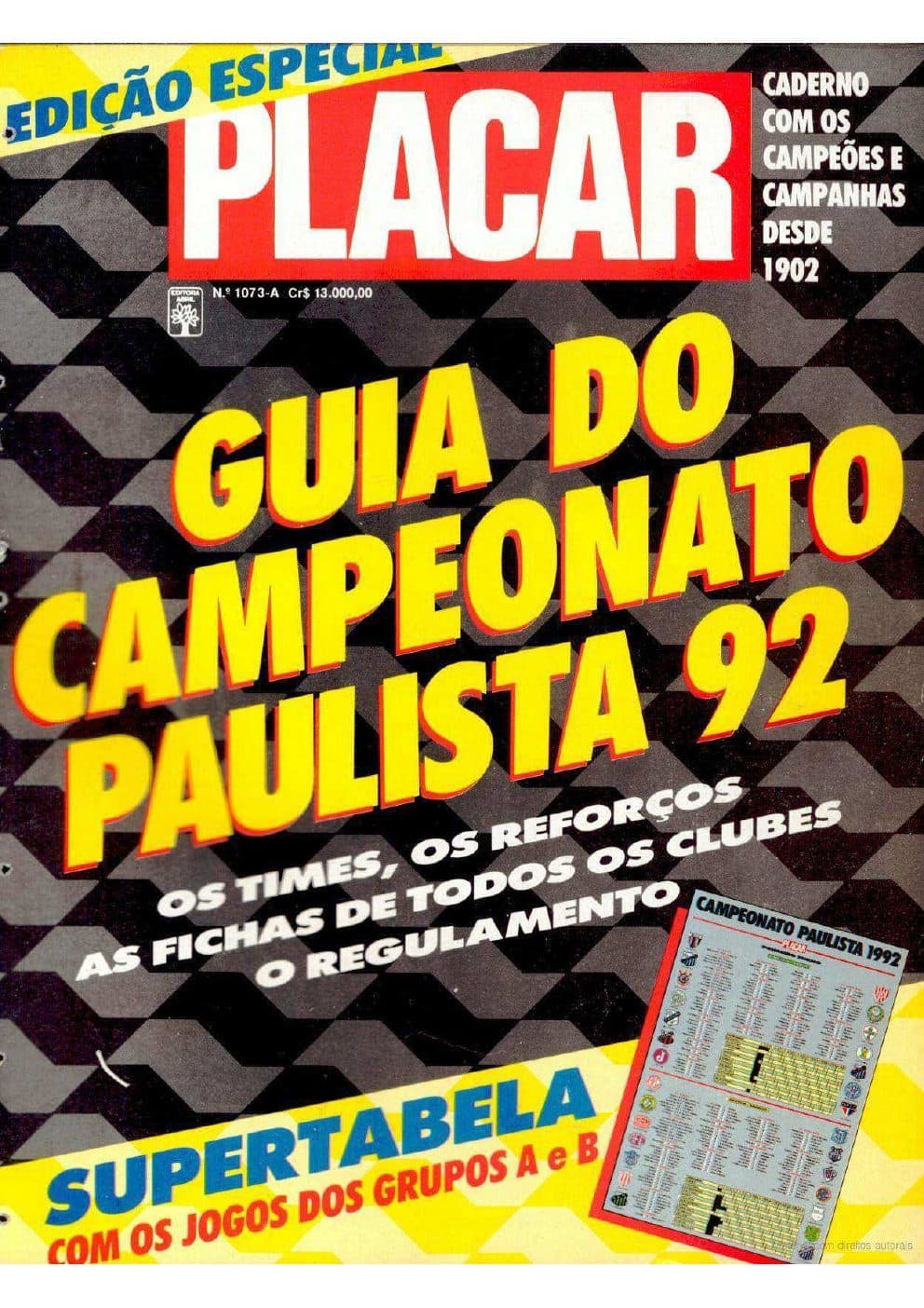 Capa da edição Nº 1073A da revista PLACAR