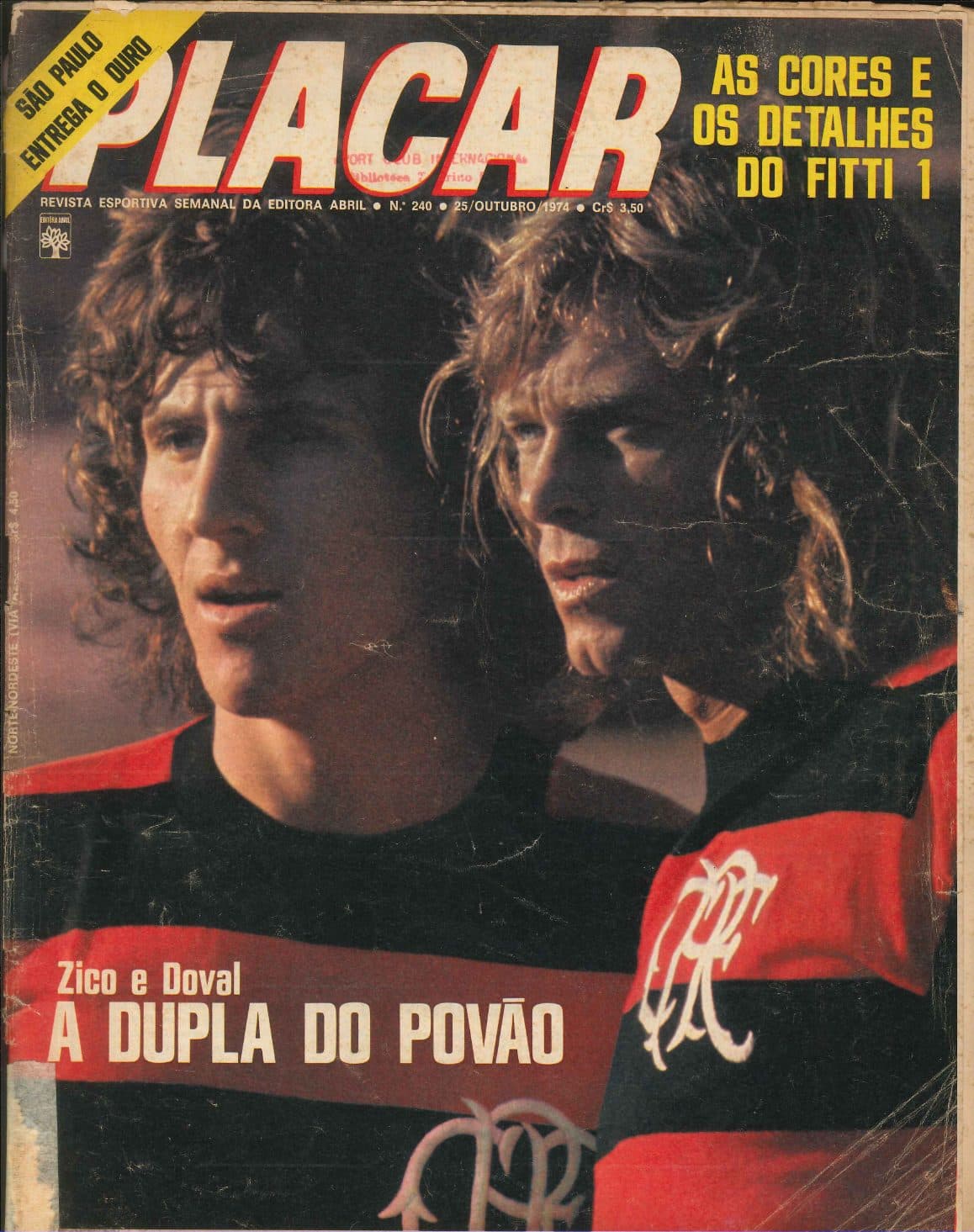 Capa da edição Zico e Doval A DUPLA DO POVÃO da revista PLACAR