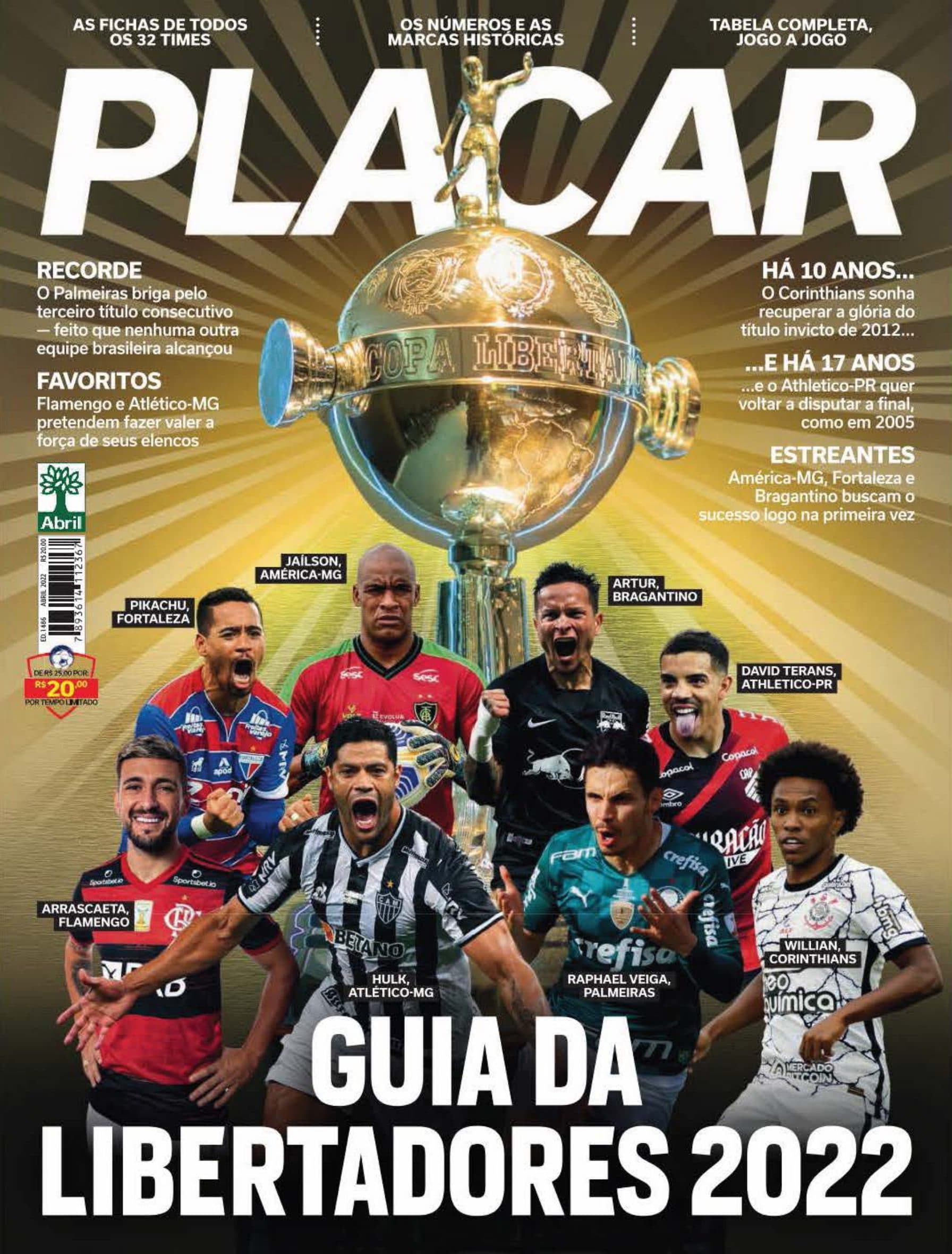 Capa da edição Guia da Libertadores da revista PLACAR