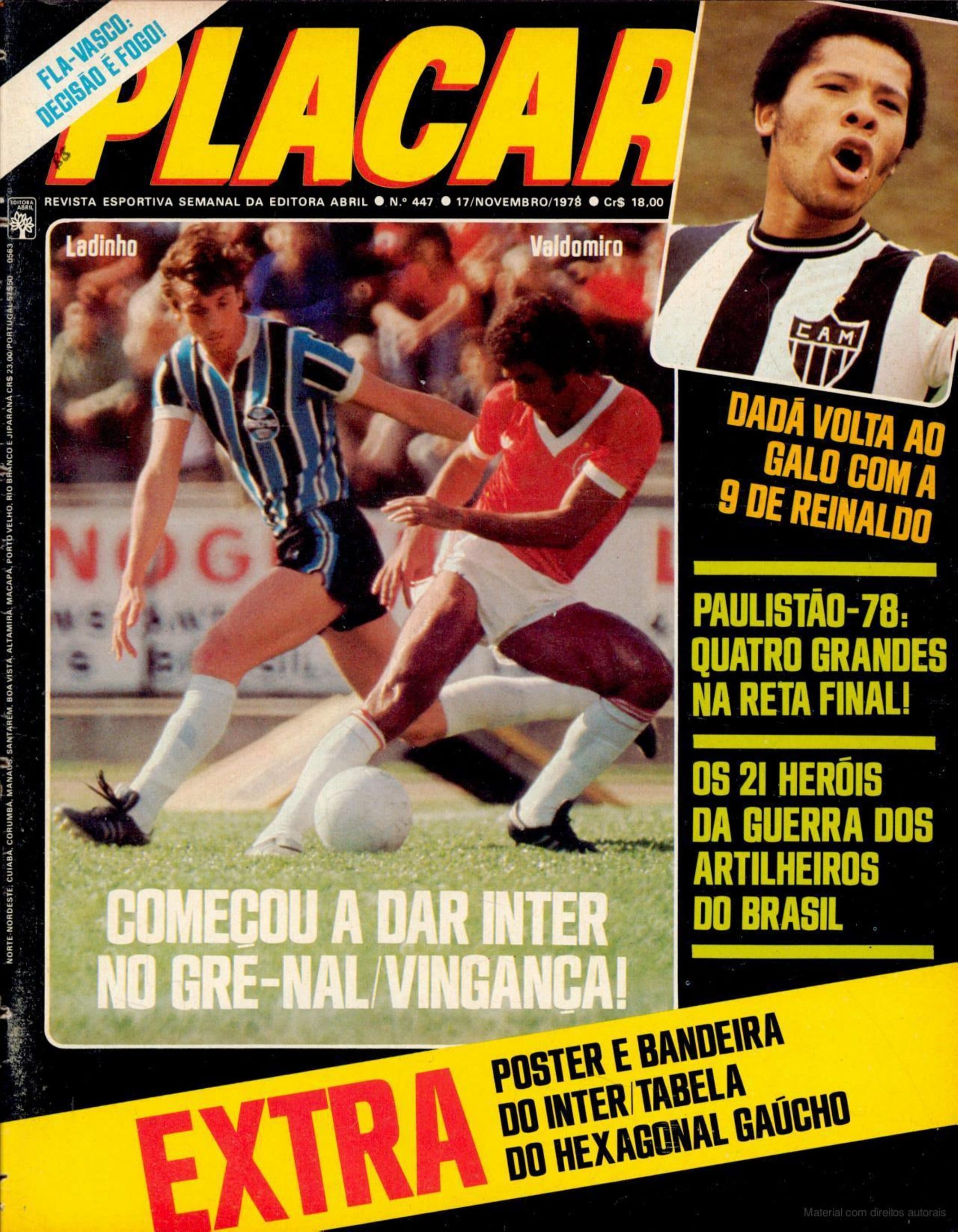 Capa da edição Começou a dar Inter no Gre-Nal/Vingança! da revista PLACAR