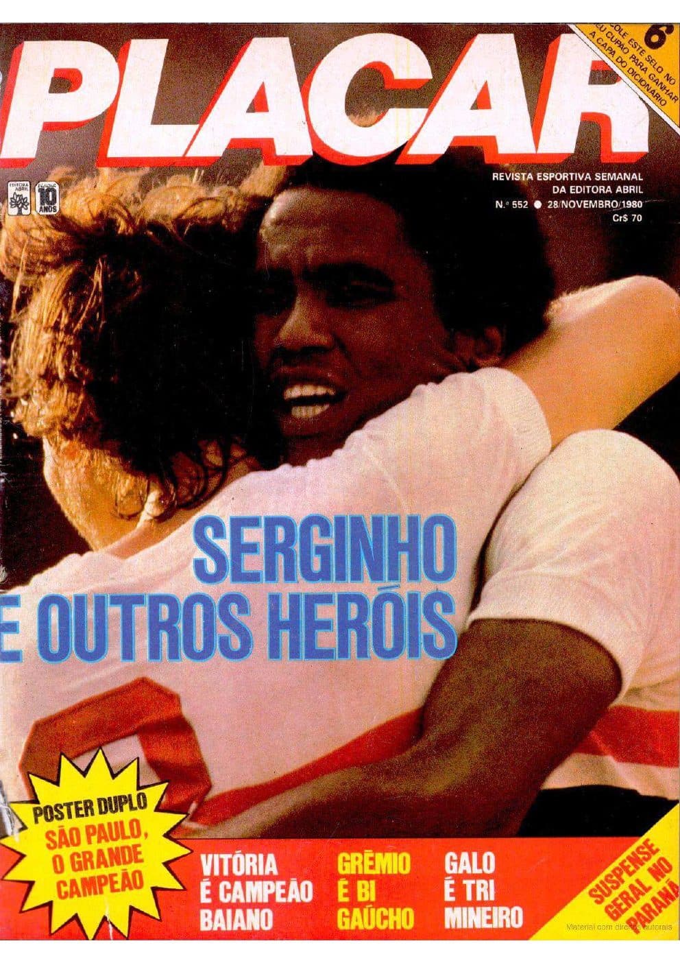 Capa da edição Serginho e outros heróis da revista PLACAR