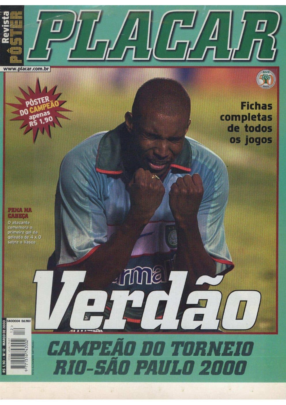 Capa da edição: 2000-EDIÇÃO PALMEIRAS C. T. RJ-SP