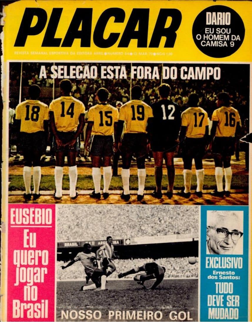 Capa da edição A Seleção está fora do campo da revista PLACAR