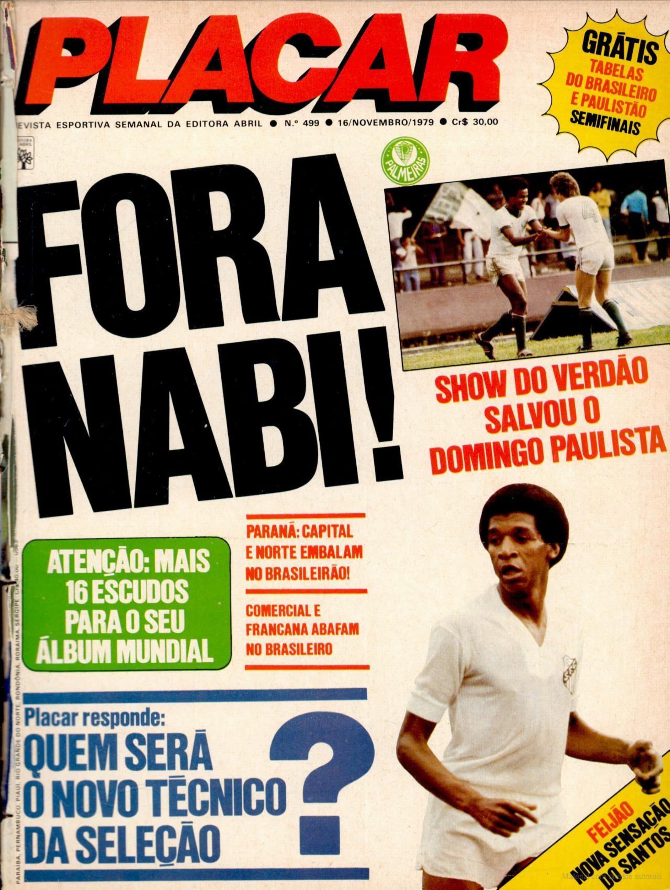 Capa da edição FORA NABI! da revista PLACAR