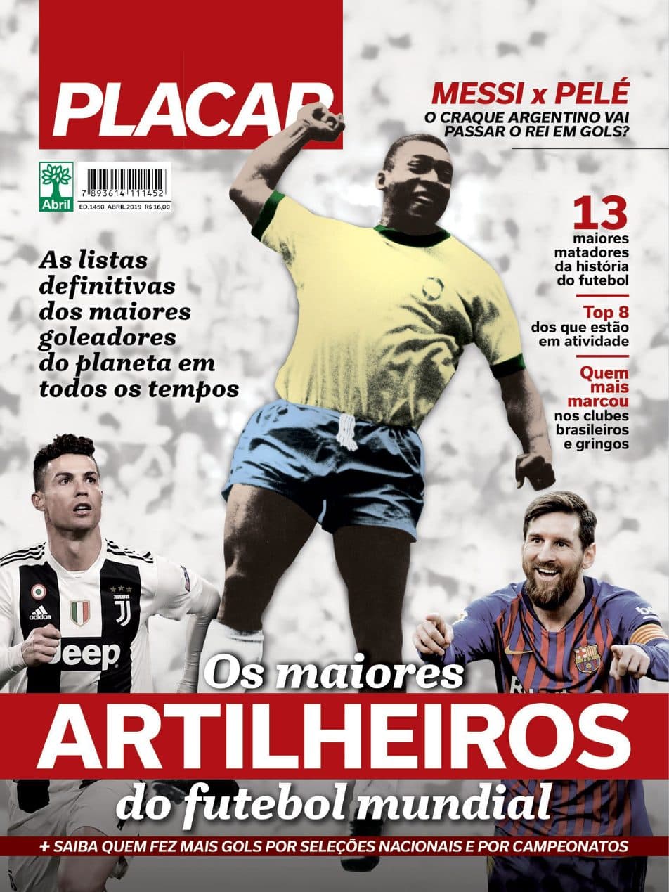 Capa da edição Os maiores artilheiros do futebol mundial da revista PLACAR
