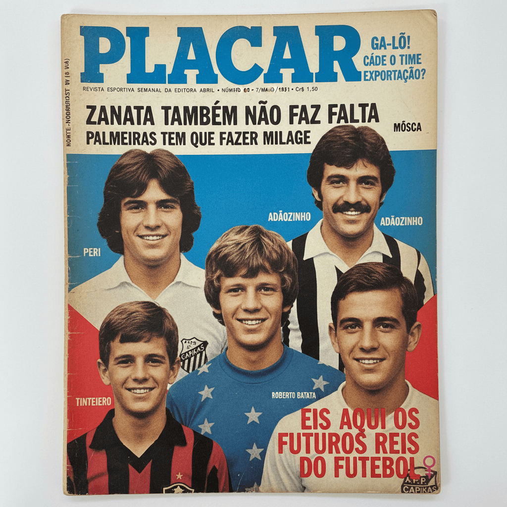 Capa da edição Eis aqui os futuros reis do futebol da revista PLACAR