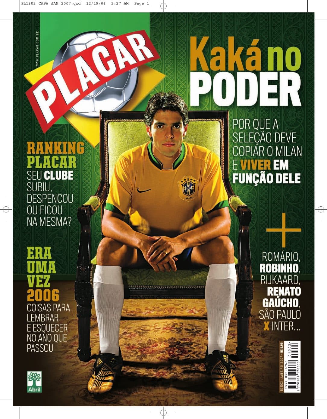 Capa da edição Nº 1302 da revista PLACAR