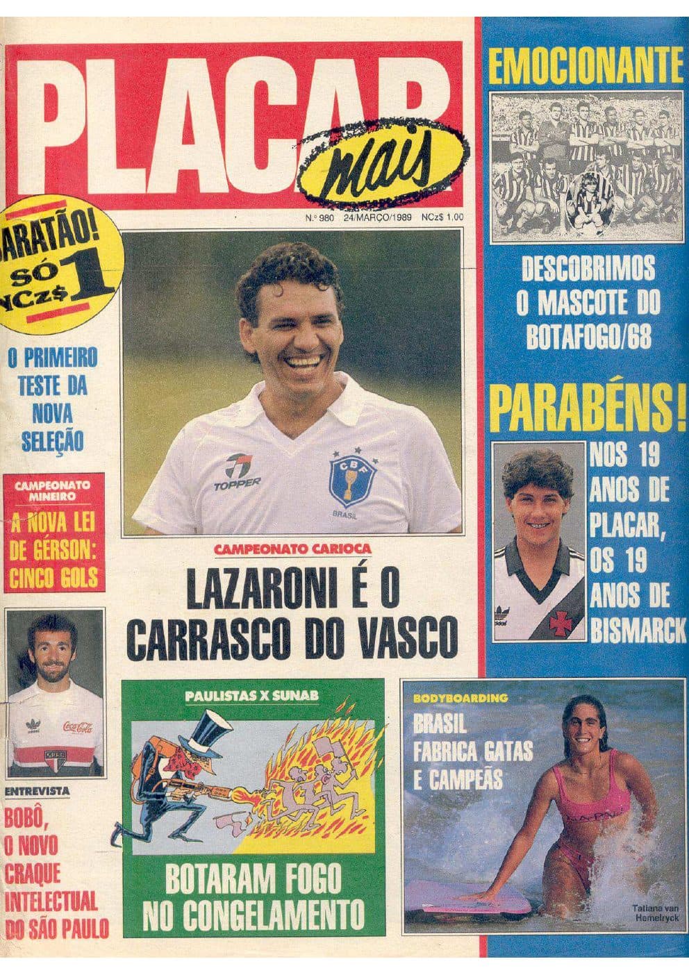 Capa da edição Nº 980 da revista PLACAR