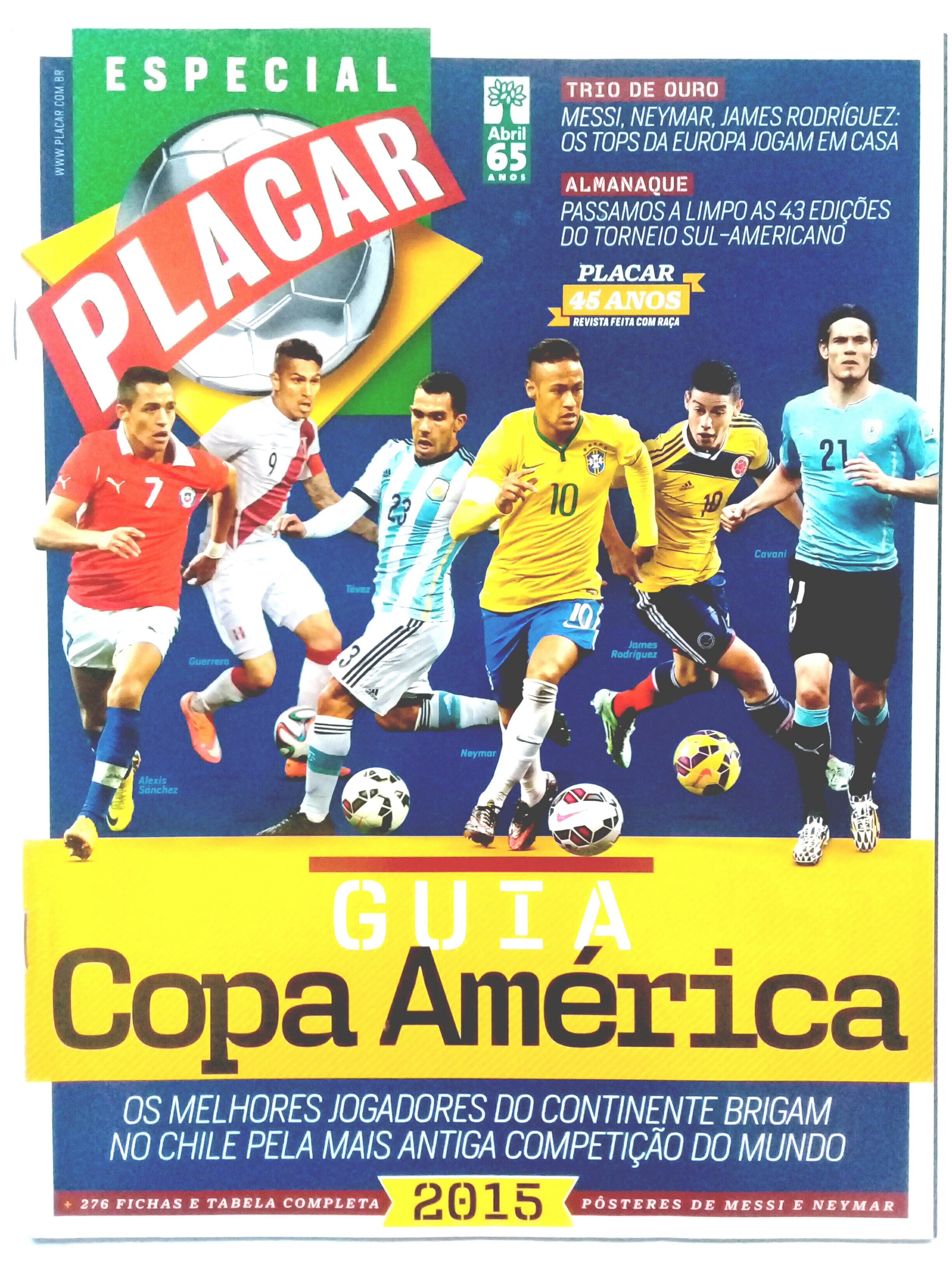 Capa da edição Guia Copa América 2015 da revista PLACAR