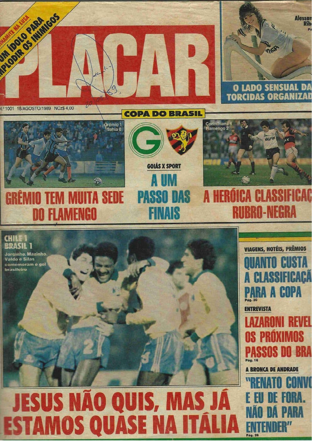 Capa da edição Nº 1001 da revista PLACAR