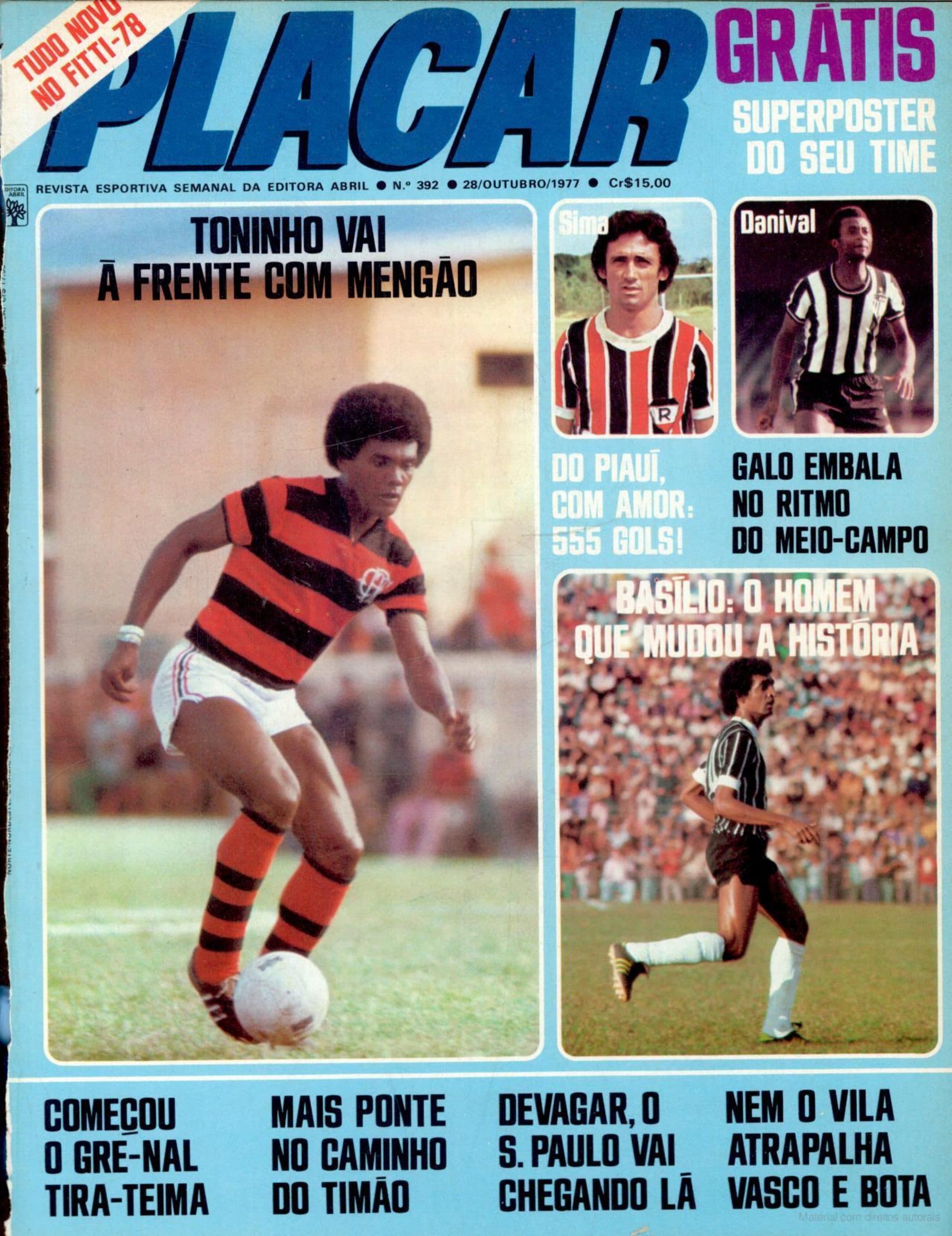 Capa da edição Toninho Vai à Frente com Mengão da revista PLACAR
